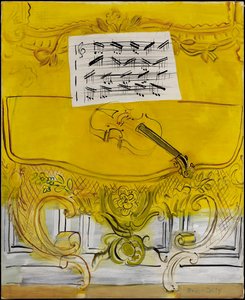 La console jaune avec un violon - Raoul Dufy