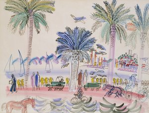 Vue du Suquet, Cannes (aquarelle) - Raoul Dufy