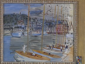 Yachts In The Port Of Deauville (Yachts Dans Le Port De Deauville) (oil on canvas) - Raoul Dufy