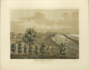 Avenue du Michigan depuis Park Row en 1865 - Raoul Varin