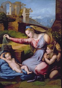 La Madone au diadème bleu ou La Madone au voile - Raphael