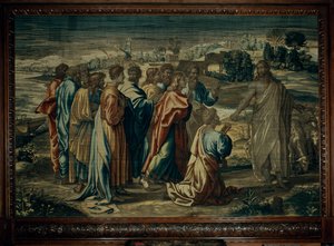 La charge du Christ à Saint Pierre, atelier de Mortlake - after Raphael