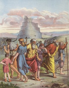 La Tour de Babel (lithographie en couleur) - after Raphael