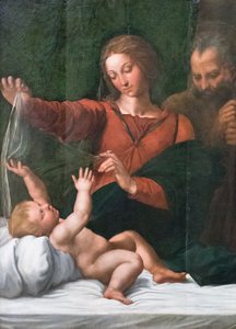 Sainte Famille, également connue sous le nom de Madonna del popolo, Madonna di Loreto ou Madonna del velo - Raphael (1483 1520)