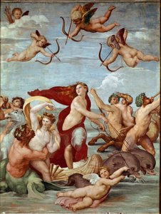 Le Triomphe de Galatée Fresque par Raphaël (Raffaello Sanzio 1483-1520). 1511 (fresque) - Raphael