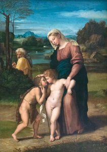 La Sainte Famille rencontrant le jeune saint Jean-Baptiste, connue sous le nom de Madonna del Passeggio - Raphael (1483 1520)