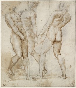 Trois porteurs nus (étude pour la Mise au tombeau du Christ) - Raphael