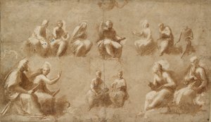 Christ et les Saints en Gloire, étude pour la Disputa, début XVIe siècle