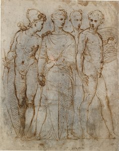 Groupe de guerriers, Saint Georges de Donatello à Orsanmichele au centre, début du 16e siècle - Raphael