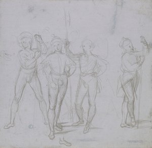 Groupe de quatre soldats debout - Raphael