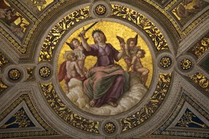 Fresque de la Justice dans la Stanza della Segnatura - Raffaello Sanzio Raphael