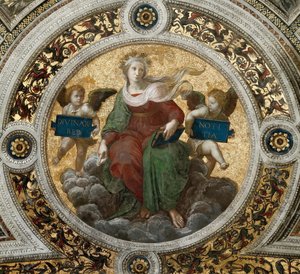 Théologie. Fresque au plafond dans la Stanza della Segnatura, vers 1510-1511 - Raphael