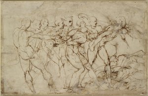 Bataille de guerriers nus avec captifs - Raffaello Sanzio Raphael
