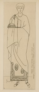 Prince Italo-Romain. Fin du VIIIe siècle. Mosaïque de la Basilique Ste Cécile, au cimetière de St Sixte à Rome - Raphael Jacquemin