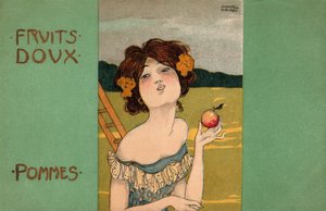 Cueillette des pommes, vers 1900 (illustration) - Raphael Kirchner