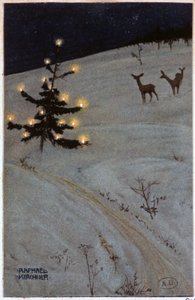 Arbre de Noël dans la neige - Raphael Kirchner