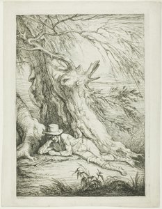Brigand allongé sous un arbre - Raphael Lamar West