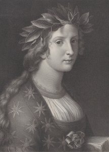 Poésie, une femme avec une couronne de laurier, 1827