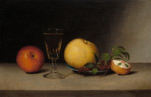 Nature morte avec pommes, sherry et gâteau au thé - Raphaelle Peale