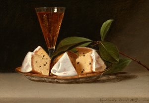 Nature morte au gâteau aux raisins