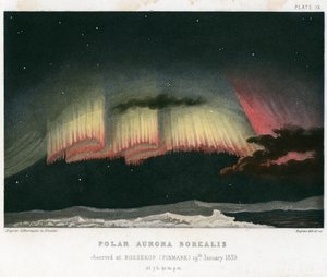 Aurore boréale ou lumières du Nord, forme de rideau, 1839 [1872] - Rapine