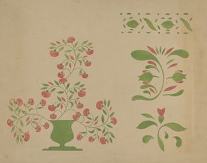 Décoration murale au pochoir, vers 1936 - Ray Holden
