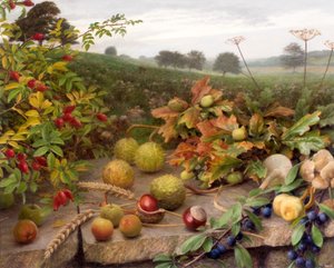 Cueillette dans la nature (huile sur carton)