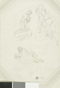 Vierge en prière et figures dans les nuages - Raymond de Lafage