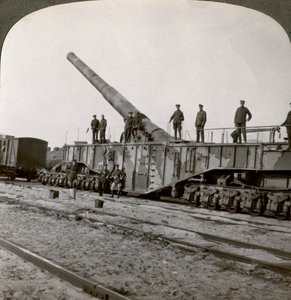 Canon ferroviaire de 16 pouces qui a pulvérisé la ligne Hindenburg, Première Guerre mondiale, France