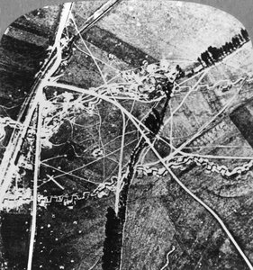 La ligne Hindenburg depuis 8000 pieds, France, Première Guerre mondiale, vers 1916-1918
