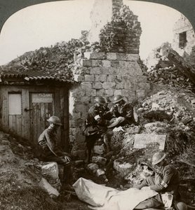 Le Corps médical royal à la station de pansement de Monchy, France, Première Guerre mondiale, 1914-1918