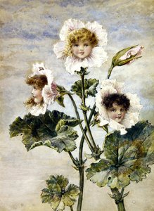 Géranium et pois de senteur - Enfants des fleurs - une paire - Rebecca Coleman