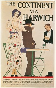Reginald E. Higgins : Le continent via Harwich. Great Britain ... (litho)