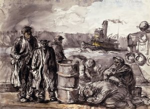 Sur les quais - Reginald Marsh