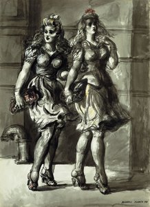 Deux jeunes femmes qui marchent - Reginald Marsh