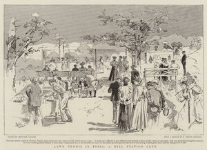 Lawn Tennis en Inde, un club de montagne (gravure)