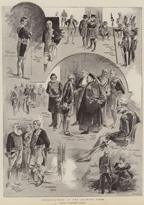 Personnalités au salon (litho)