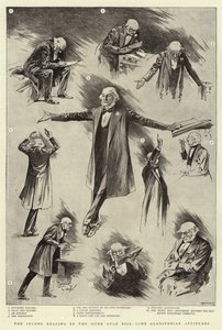 La deuxième lecture du Home Rule Bill, quelques attitudes gladstoniennes (litho) - Reginald Thomas Cleaver