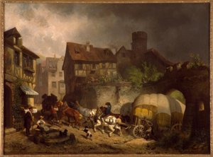 R.Braun, Scène de village souabe - Reinhold Braun