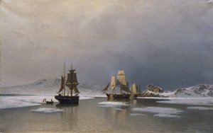 Navires à Voile sur un Fjord Gelé - Reinholdt Boll