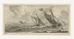 Bacs sur une mer agitée