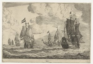 Six voiliers en mer ouverte - Reinier Nooms