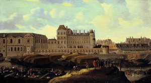 Louvre et Petit Bourbon vus de la Seine, Paris, XVIIe siècle - Reinier Zeeman