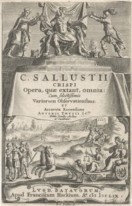 Un empereur et la Justice sur un char triomphal (page de titre pour: A. Thysius jr., Opera, quæ extant, omnia, 1659)