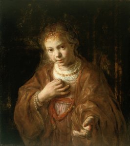 Jeune fille tenant une médaille