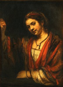 Jeune femme à la porte ouverte