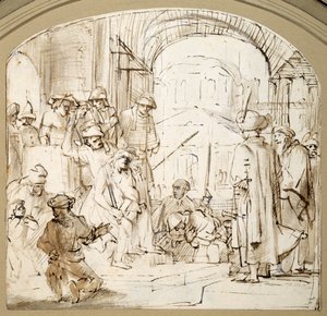 Le Christ moqué - Rembrandt Harmensz. van Rijn (school of)