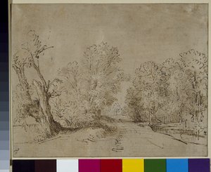 Une route boisée, vers 1650 - Rembrandt Harmensz. van Rijn