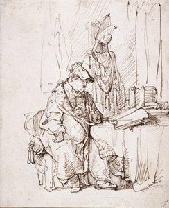 Un acteur dans sa loge - Rembrandt Harmensz. van Rijn