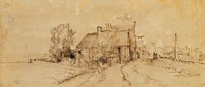 Une auberge au bord de la route - Rembrandt van Rijn